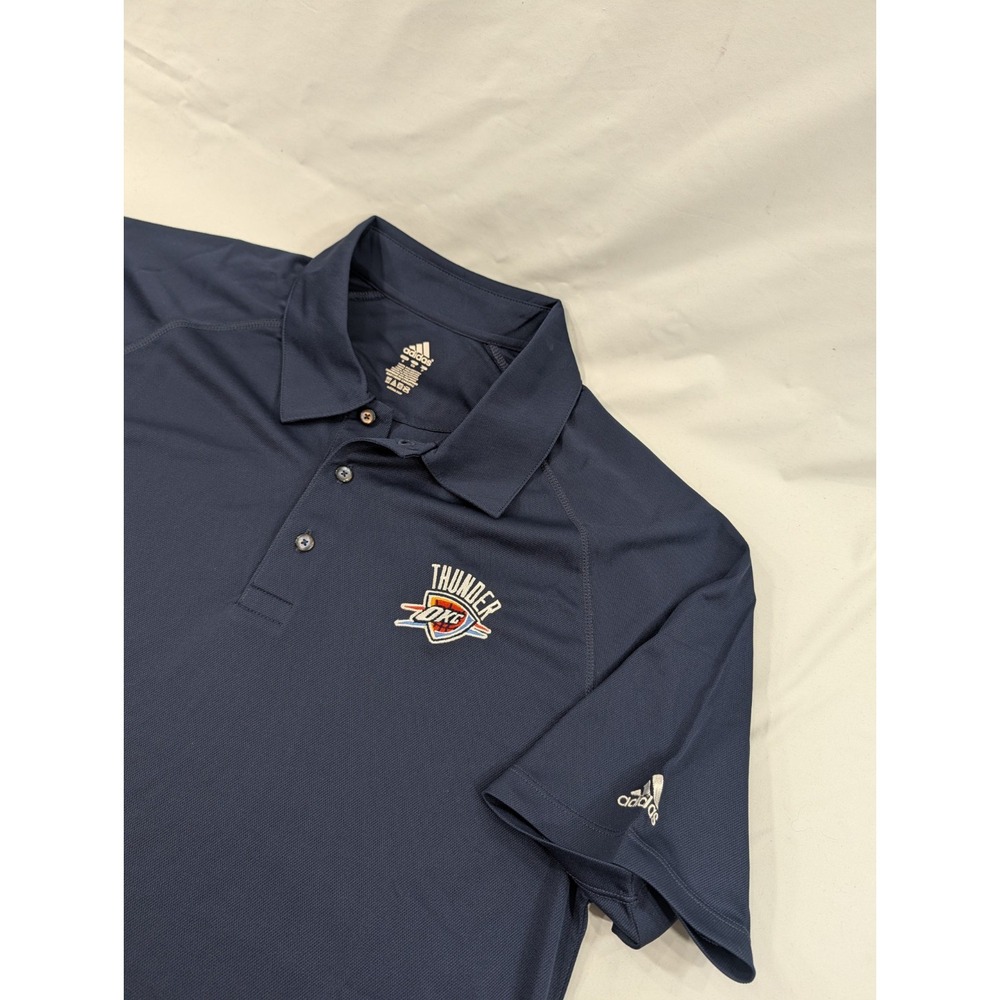 Adidas Oklahoma City Thunder Polo Shirt Small Performance Knit NBA Excellent